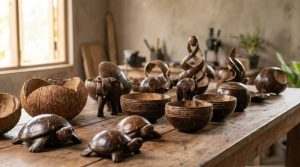 découvrez l'art unique des sculptures et créations artistiques faites maison avec des coques de coco, alliant nature et créativité pour embellir votre intérieur.