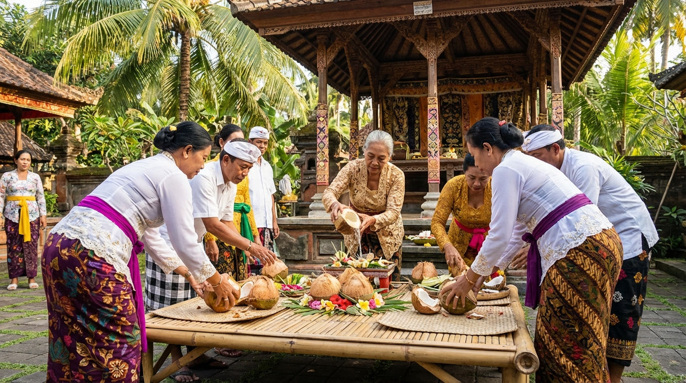 découvrez les cérémonies traditionnelles en asie du sud-est où la noix de coco joue un rôle central dans les rituels culturels et spirituels, symbolisant pureté et prospérité.