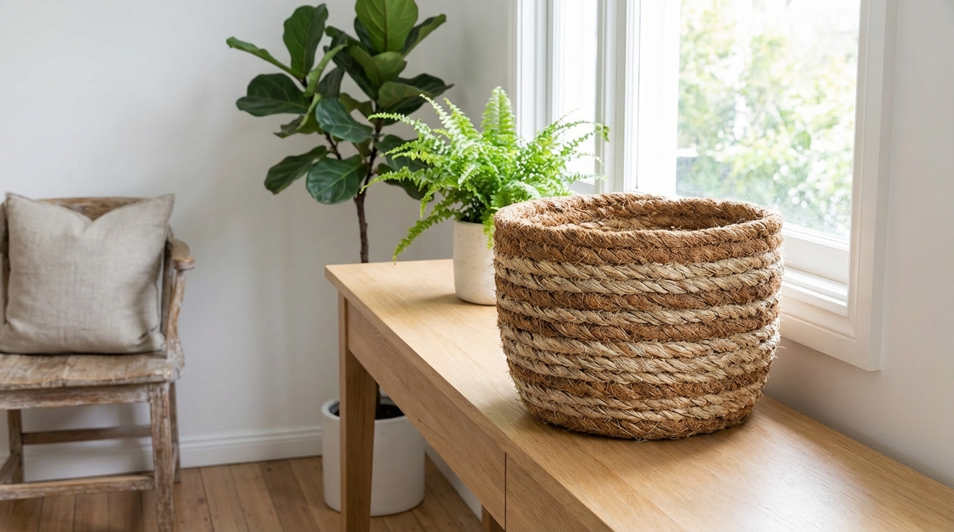 découvrez notre corbeille en fibres de coco, alliant rangement pratique et décoration naturelle. un choix écologique pour un intérieur élégant et respectueux de l'environnement.