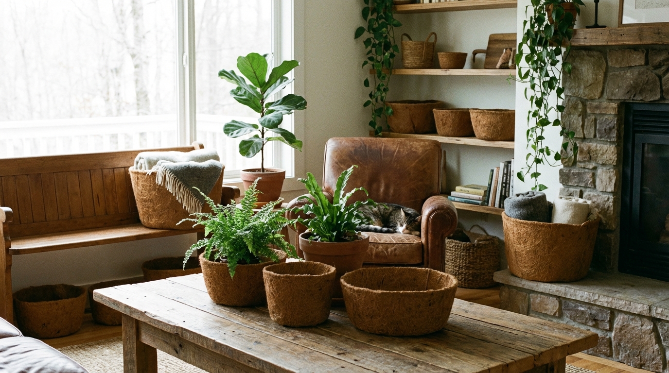 découvrez notre corbeille en fibres de coco, un rangement naturel, écologique et décoratif pour une maison chaleureuse et respectueuse de l'environnement.