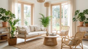 découvrez l'harmonie parfaite entre la décoration scandinave minimaliste et les touches tropicales exotiques de la noix de coco pour un intérieur à la fois chaleureux et épuré.