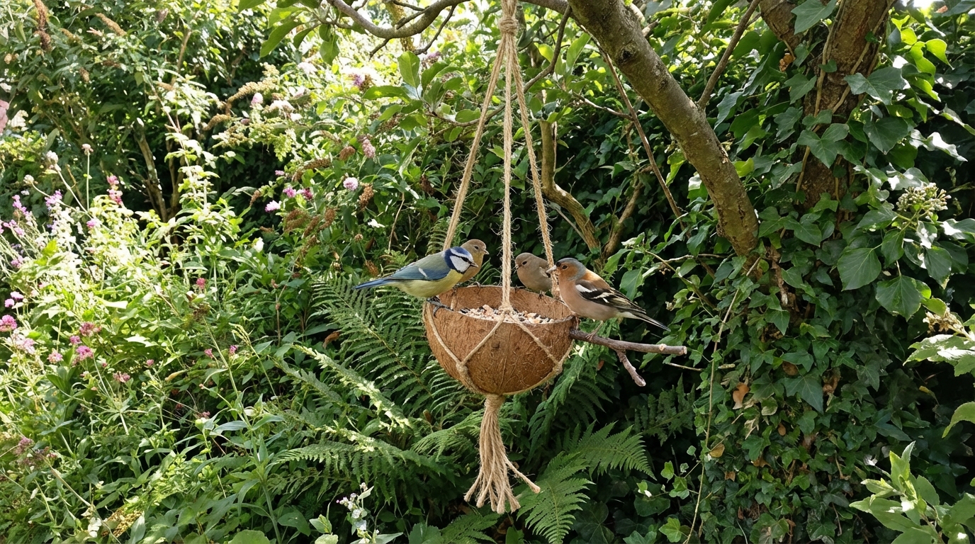 découvrez comment fabriquer une mangeoire pour oiseaux en noix de coco facilement avec notre guide diy pour un jardin écologique et naturel.