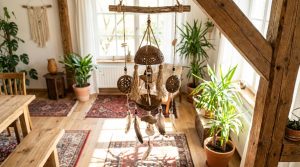 apportez une touche bohème naturelle à votre intérieur avec notre mobile décoratif en noix de coco, suspendue élégante et écologique pour une ambiance chaleureuse.
