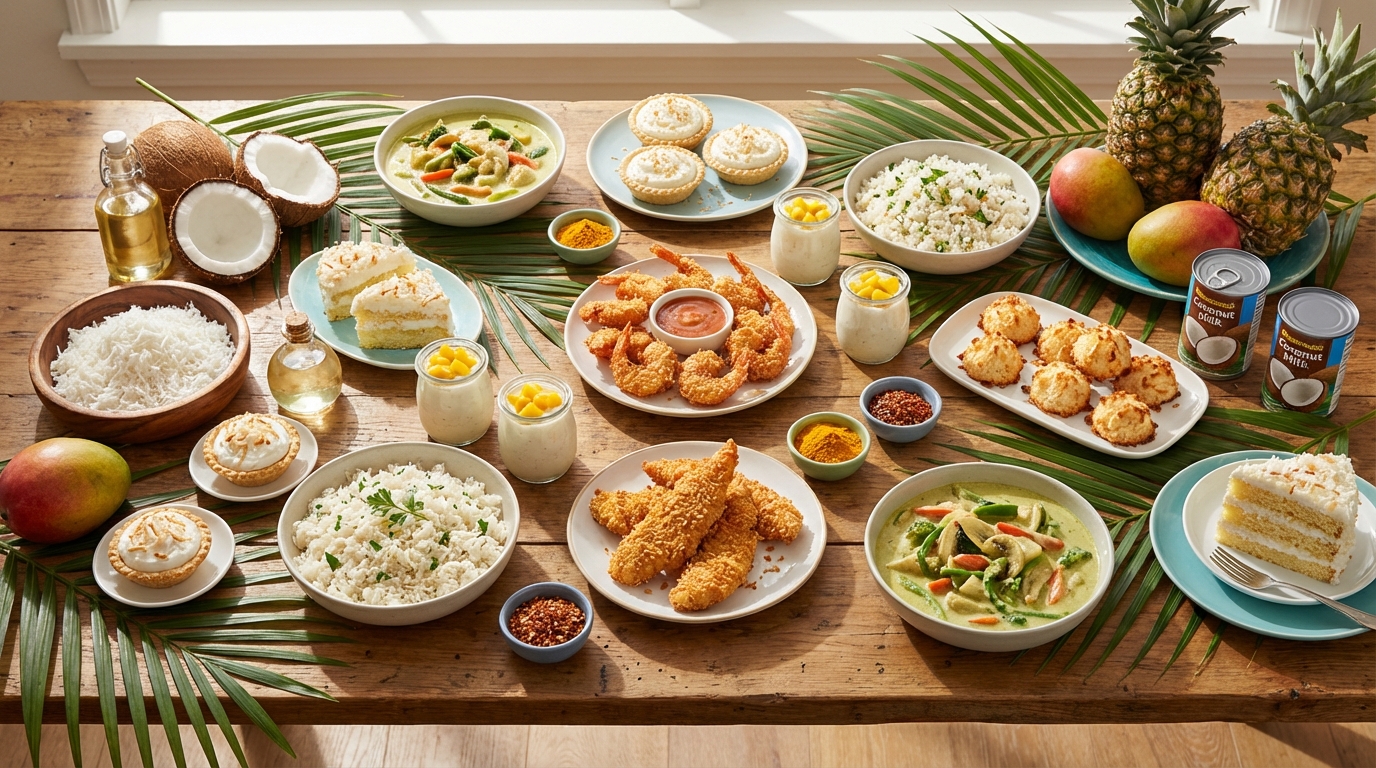 découvrez 50 recettes faciles et savoureuses à la noix de coco, sucrées et salées, pour régaler toute la famille avec des saveurs exotiques et gourmandes.